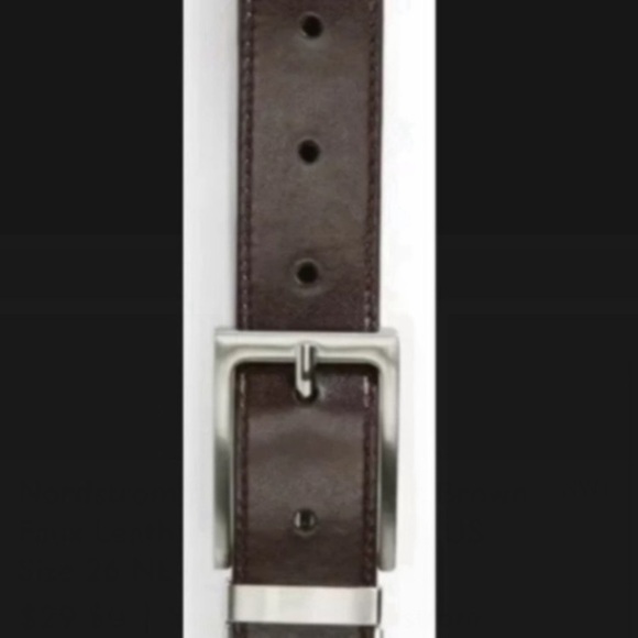 Nordstrom Boy's Kid's Black Brown Faux Leather Reversible Belt US Waist Size 26 - Picture 8 of 9